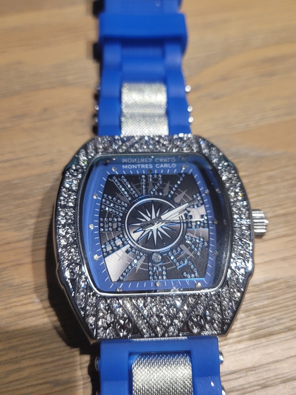 Blue Diamond-Accent Men's Watch